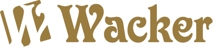 Goldenes Wacker-Logo auf schwarzem Hintergrund